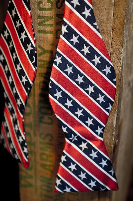 untied american flag bow tie